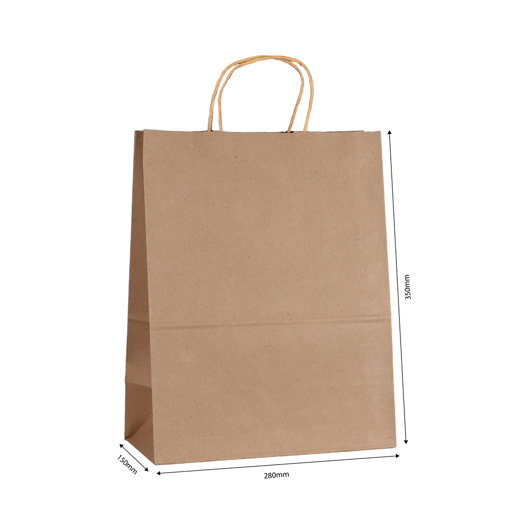Medium Kraft Paper Bag with Twist Handle | 280x150x350mm