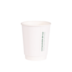 250ml White Double Wall Compostable Coffee Cup
