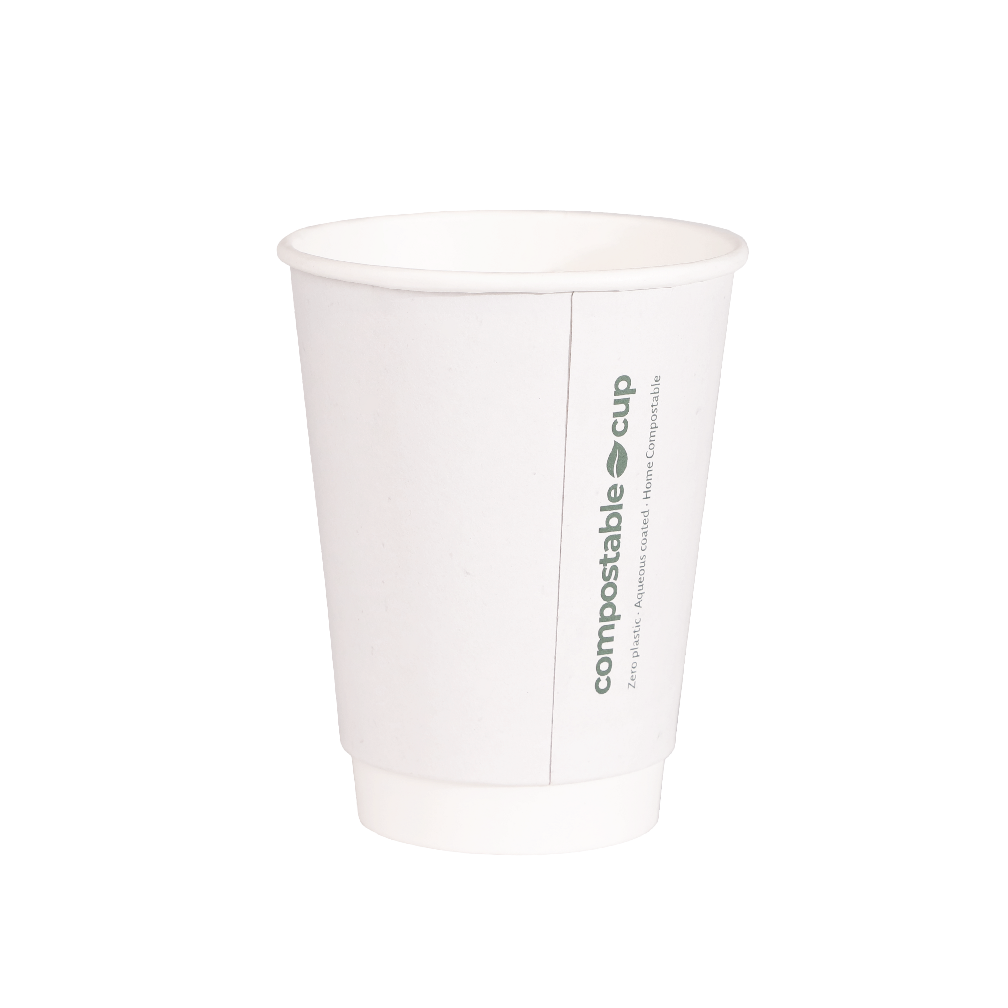 350ml White Double Wall Compostable Coffee Cup