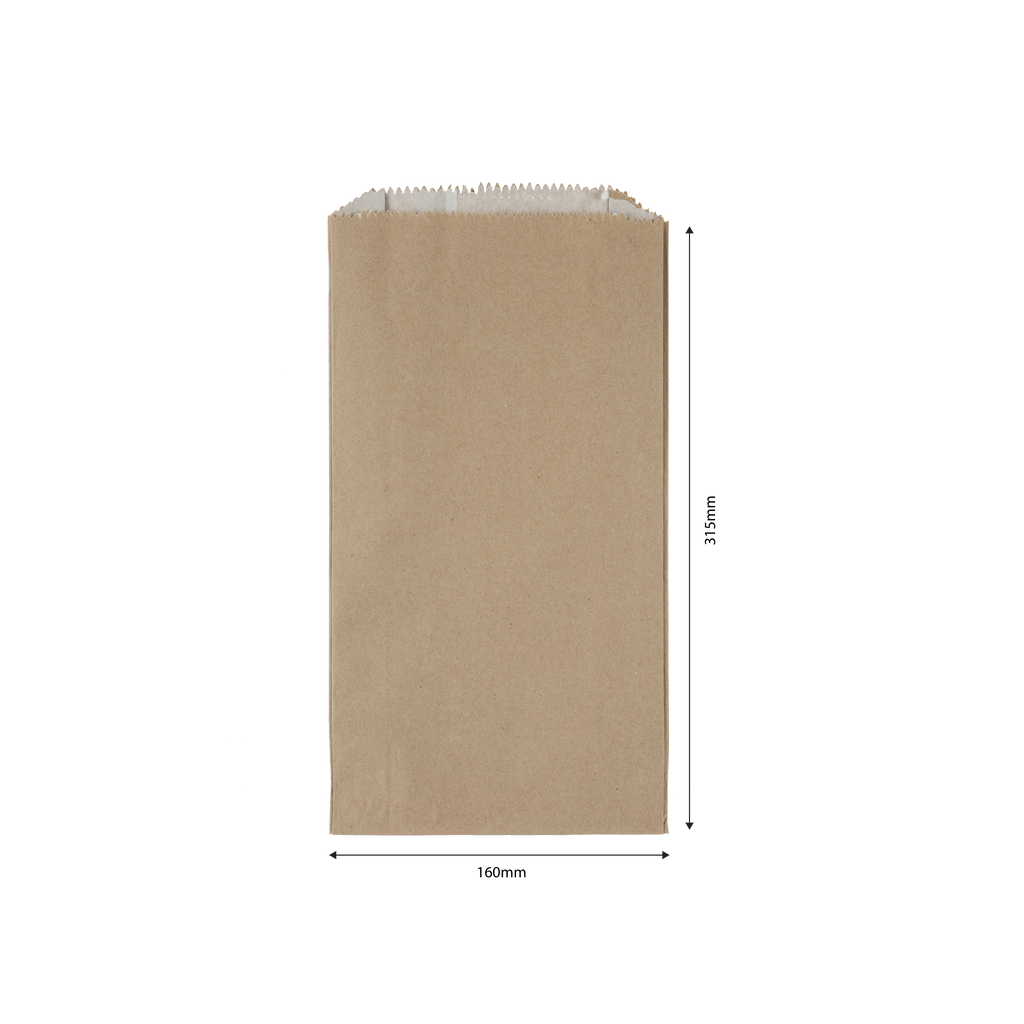 Kraft Greaseproof Chicken Bag | 315x160x70mm