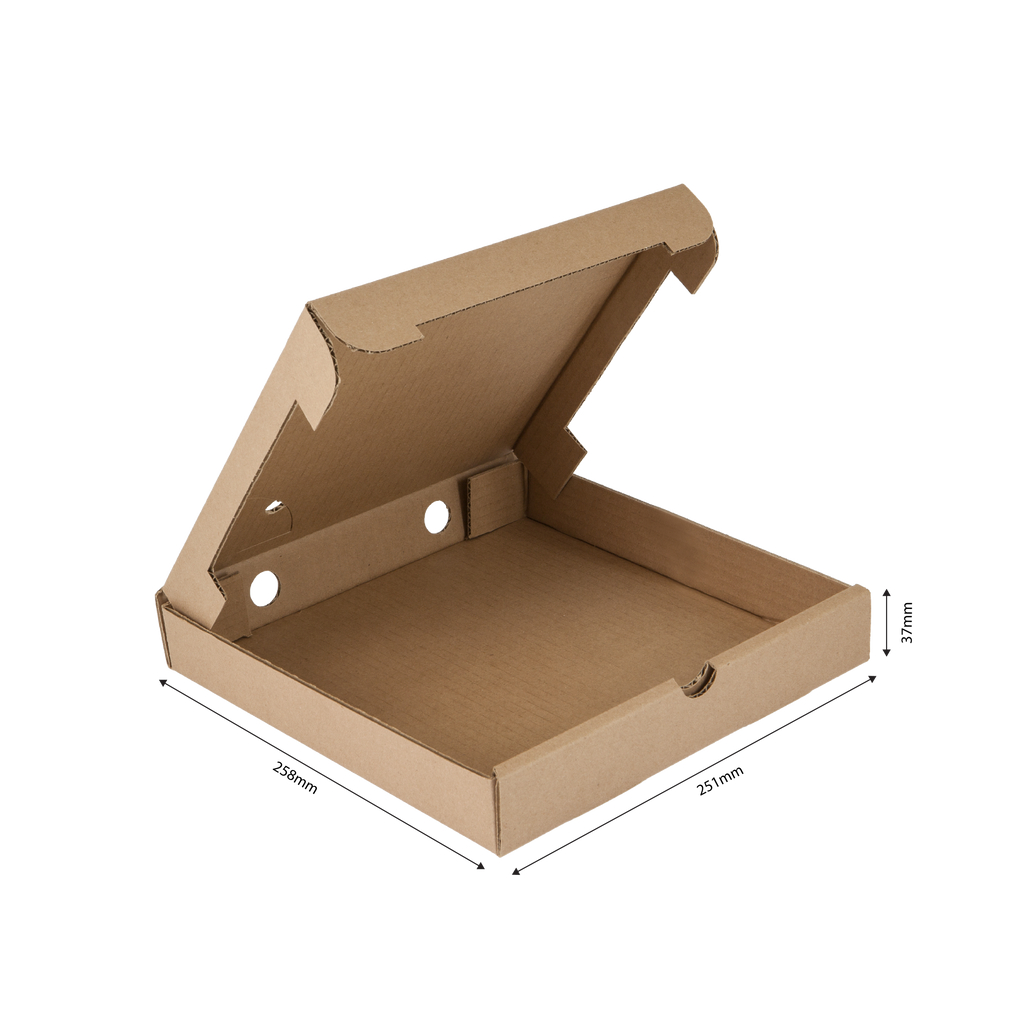 Medium Kraft Corrugated Pizza Box 258mm