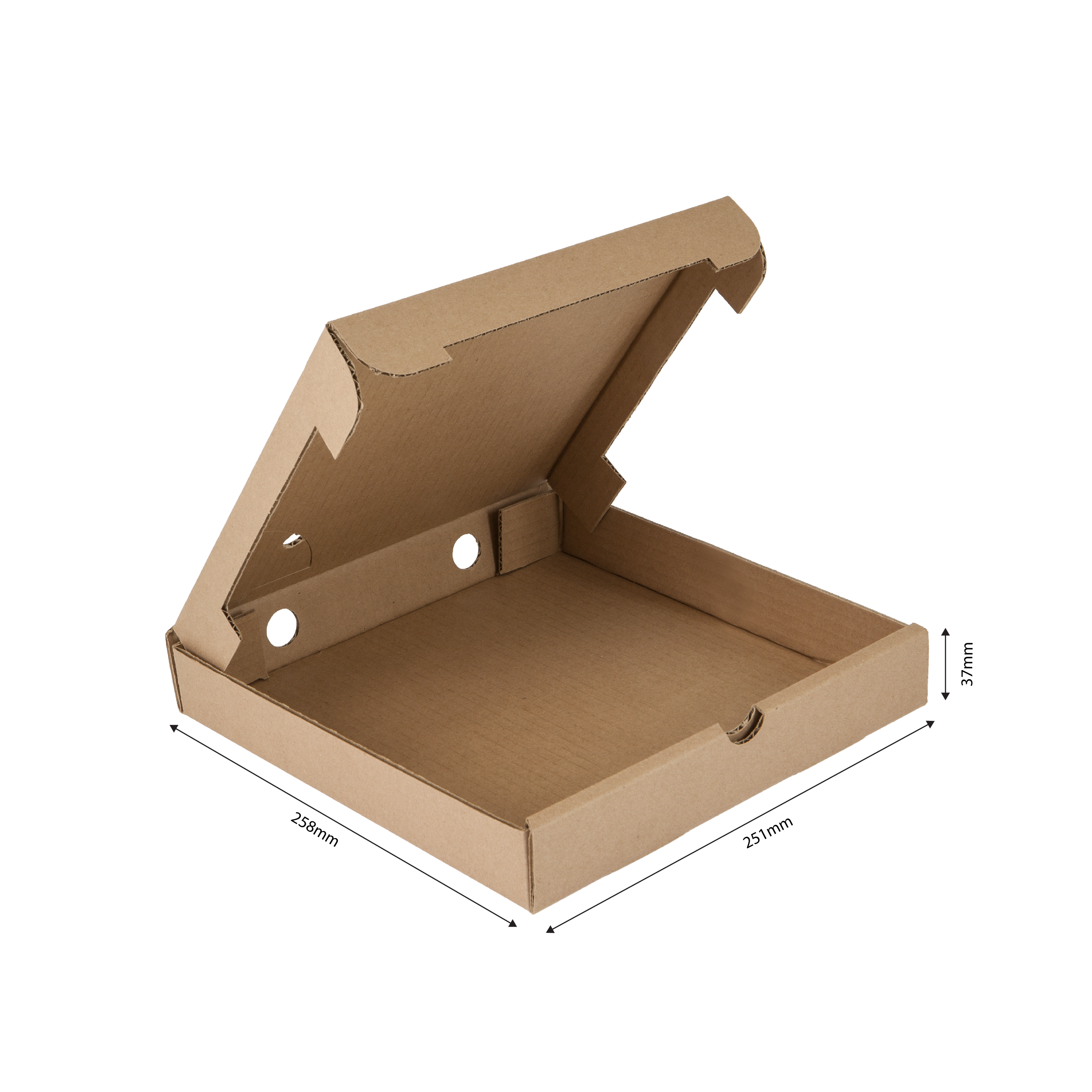 Medium Kraft Corrugated Pizza Box 258mm