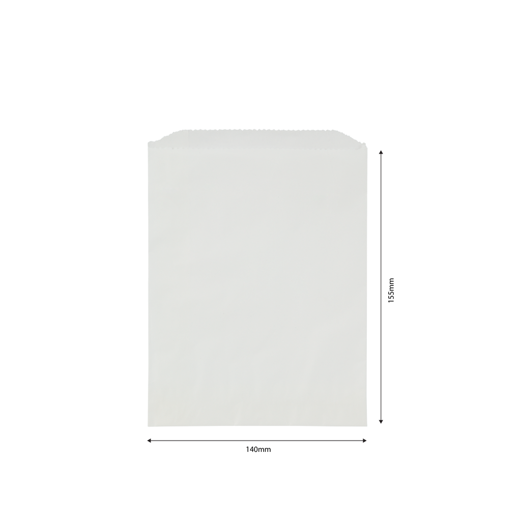 White Greaseproof Flat Bag | 155x140mm