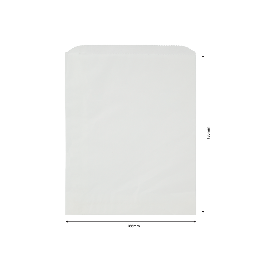 White Greaseproof Flat Bag | 185x166mm
