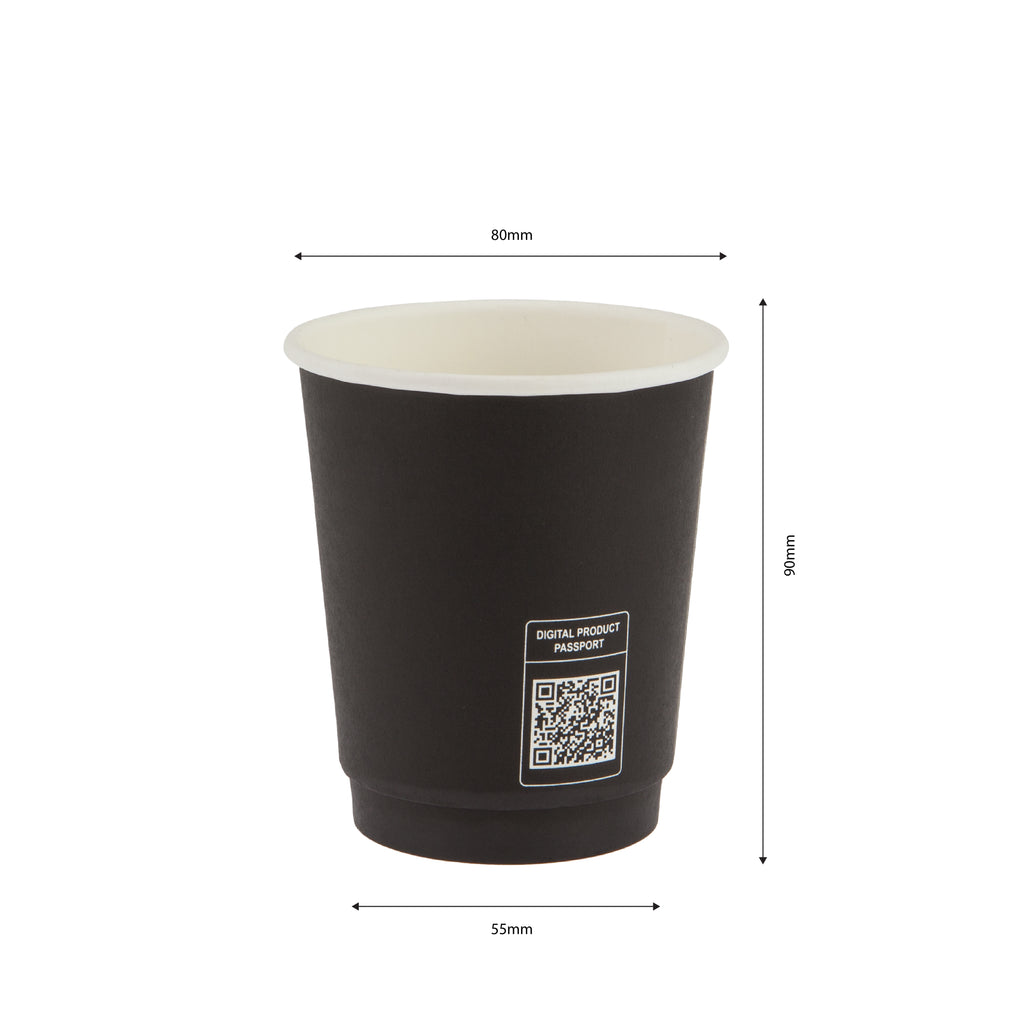 250ml Black Double Wall Coffee Cup