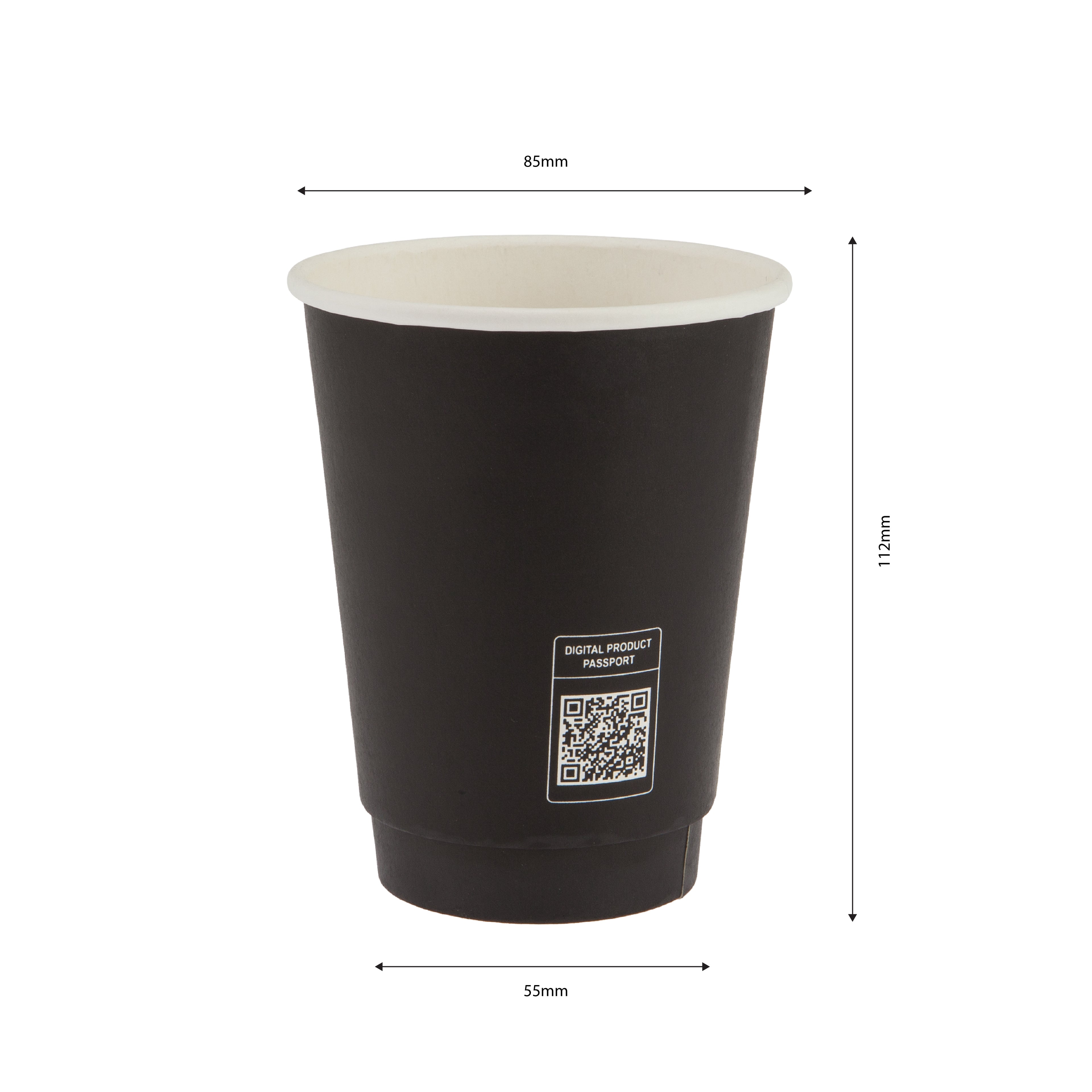 350ml Black Double Wall Coffee Cup