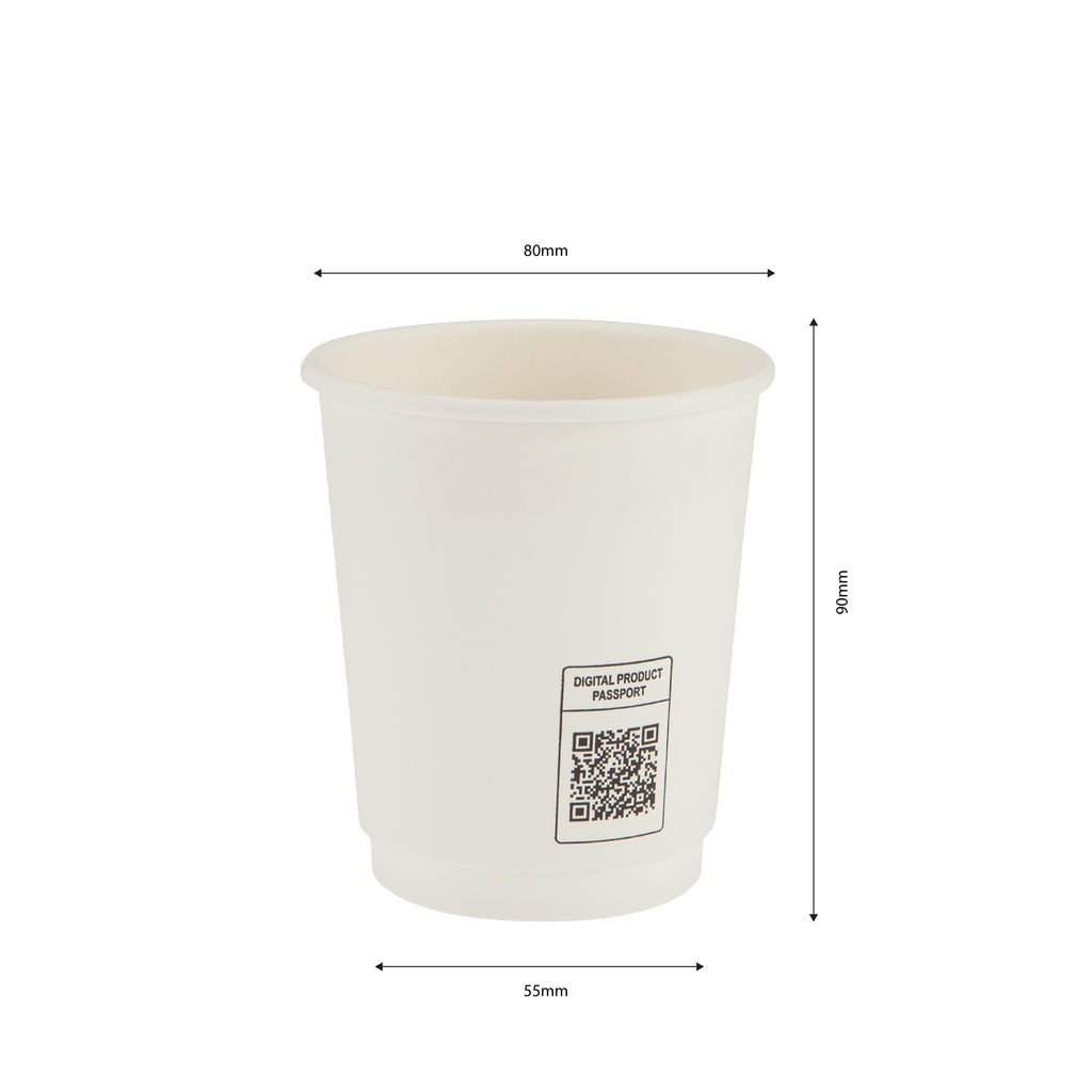 250ml White Double Wall Coffee Cup