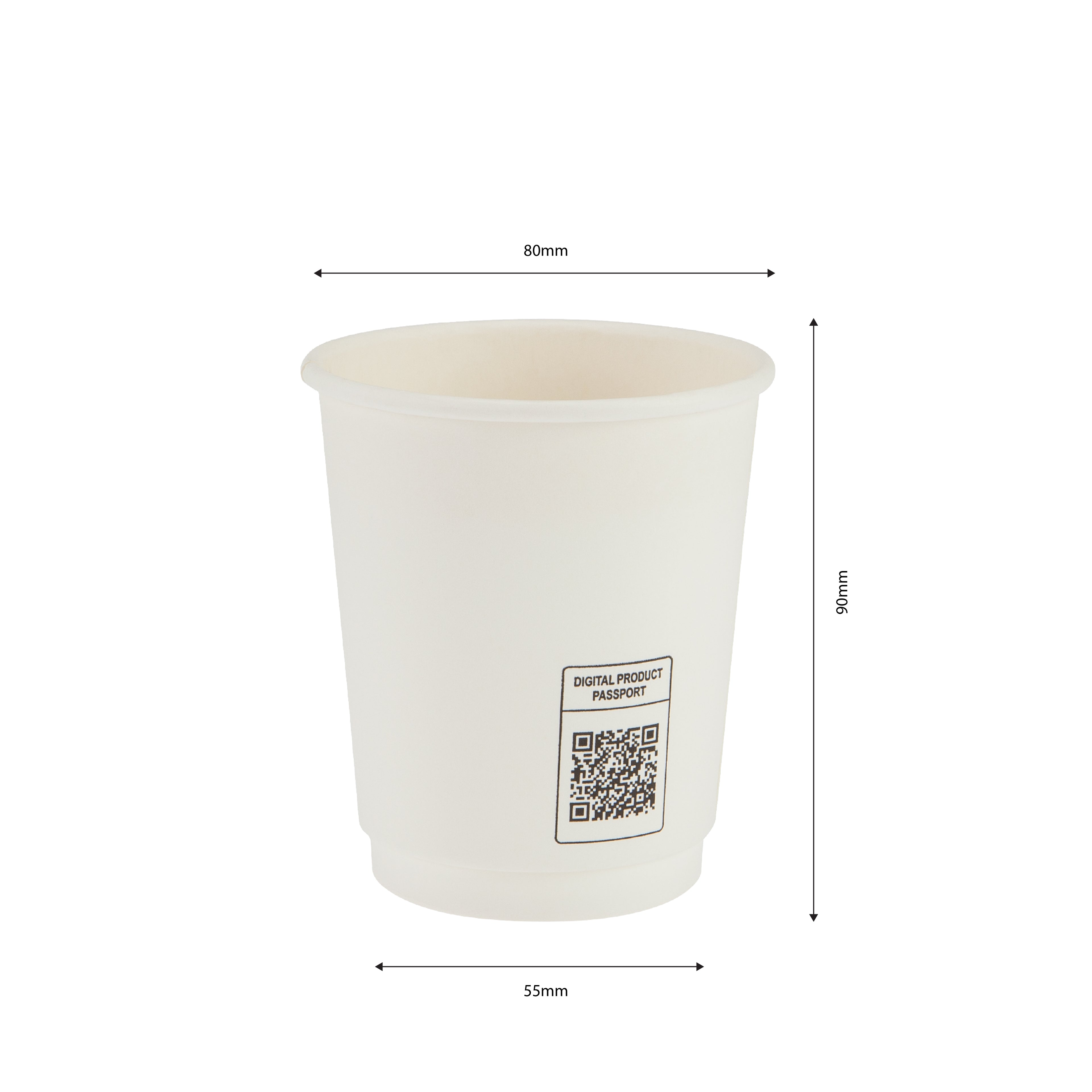 250ml White Double Wall Coffee Cup