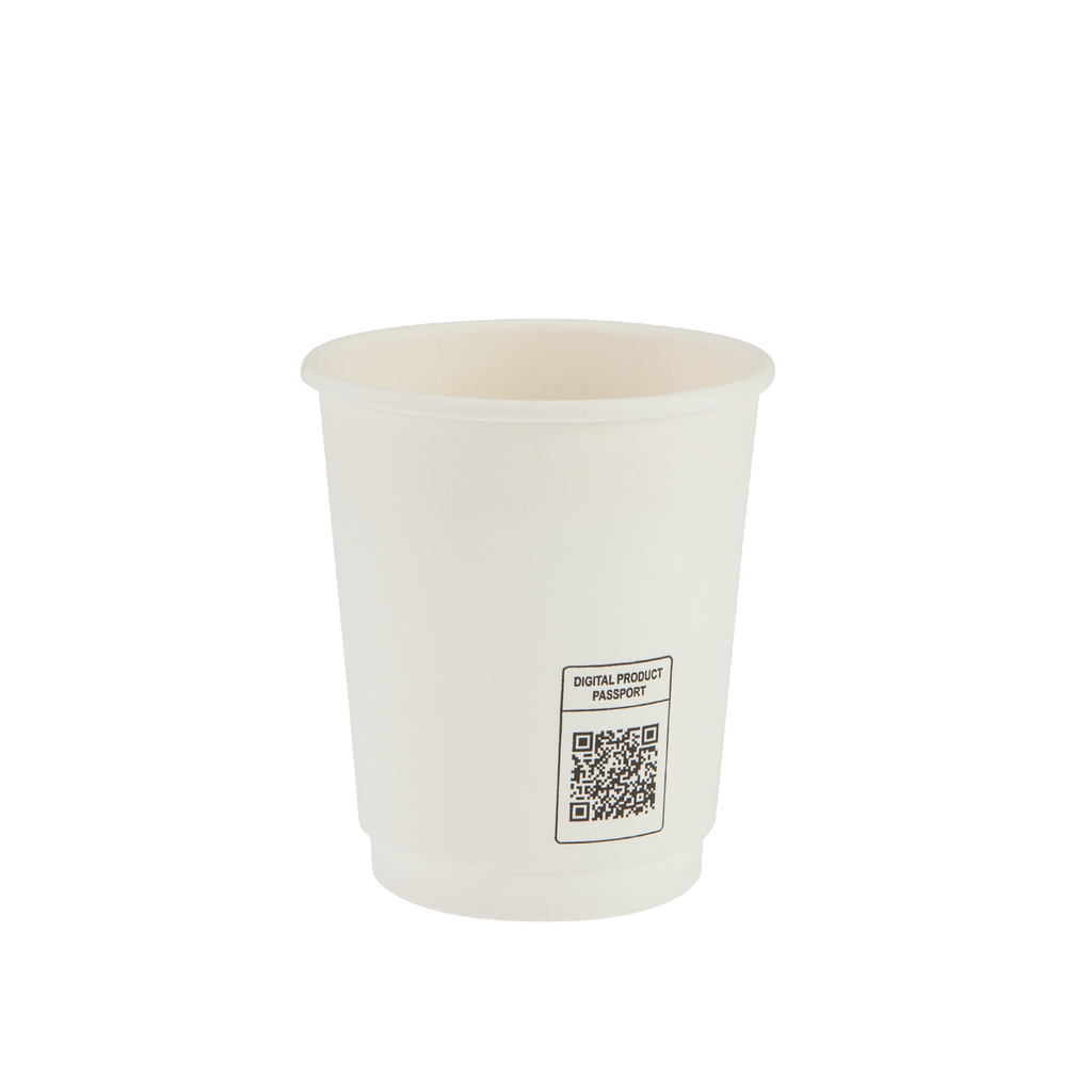 250ml White Double Wall Coffee Cup