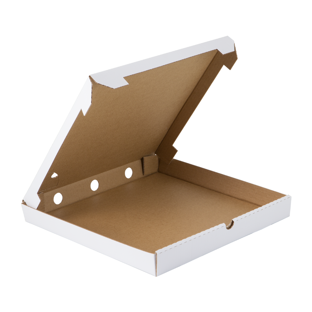 Large White Corrugated Pizza Box 312mm Eco-Friendly