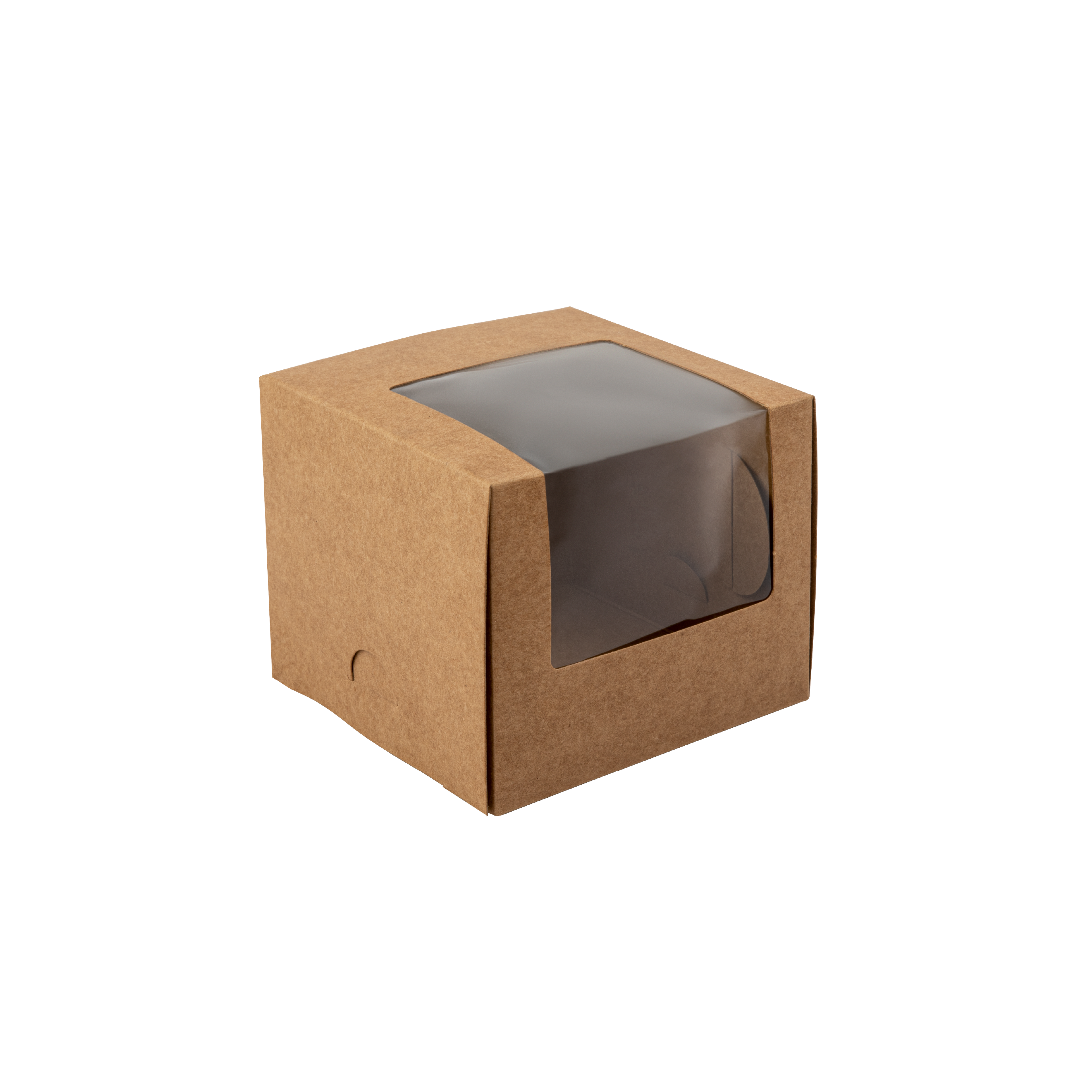 Kraft Single Cupcake Box with Window