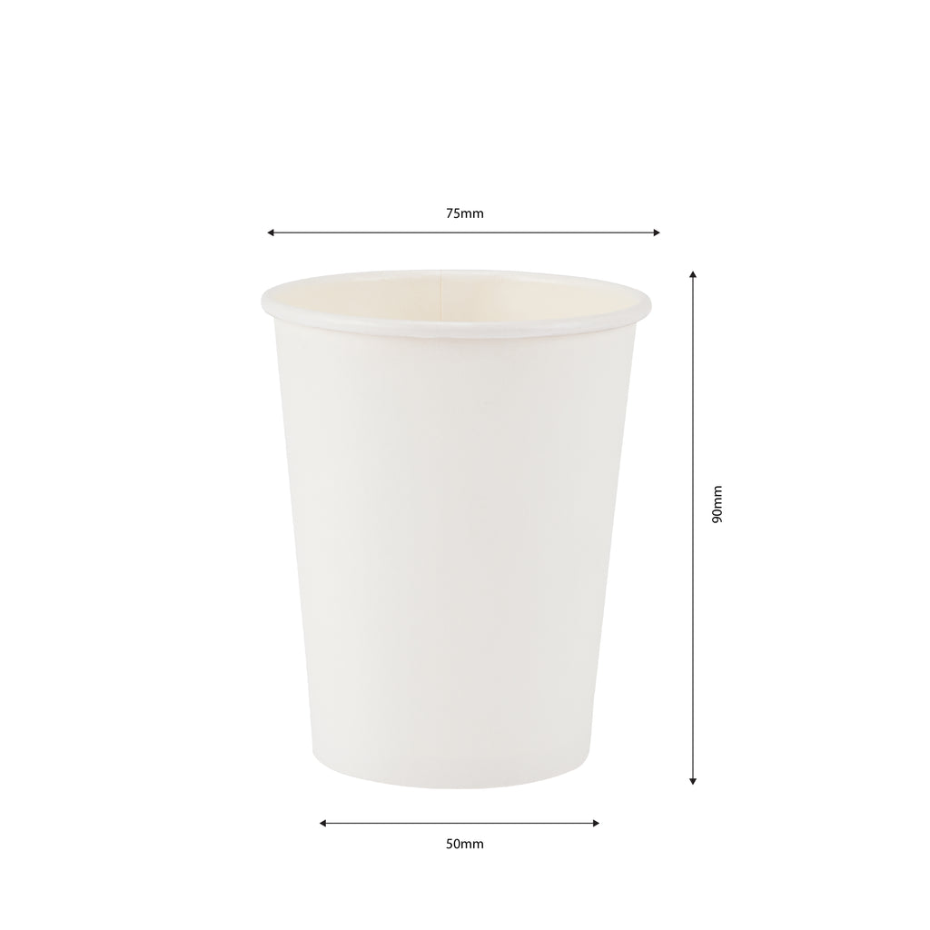 250ml White Single Wall Coffee Cup