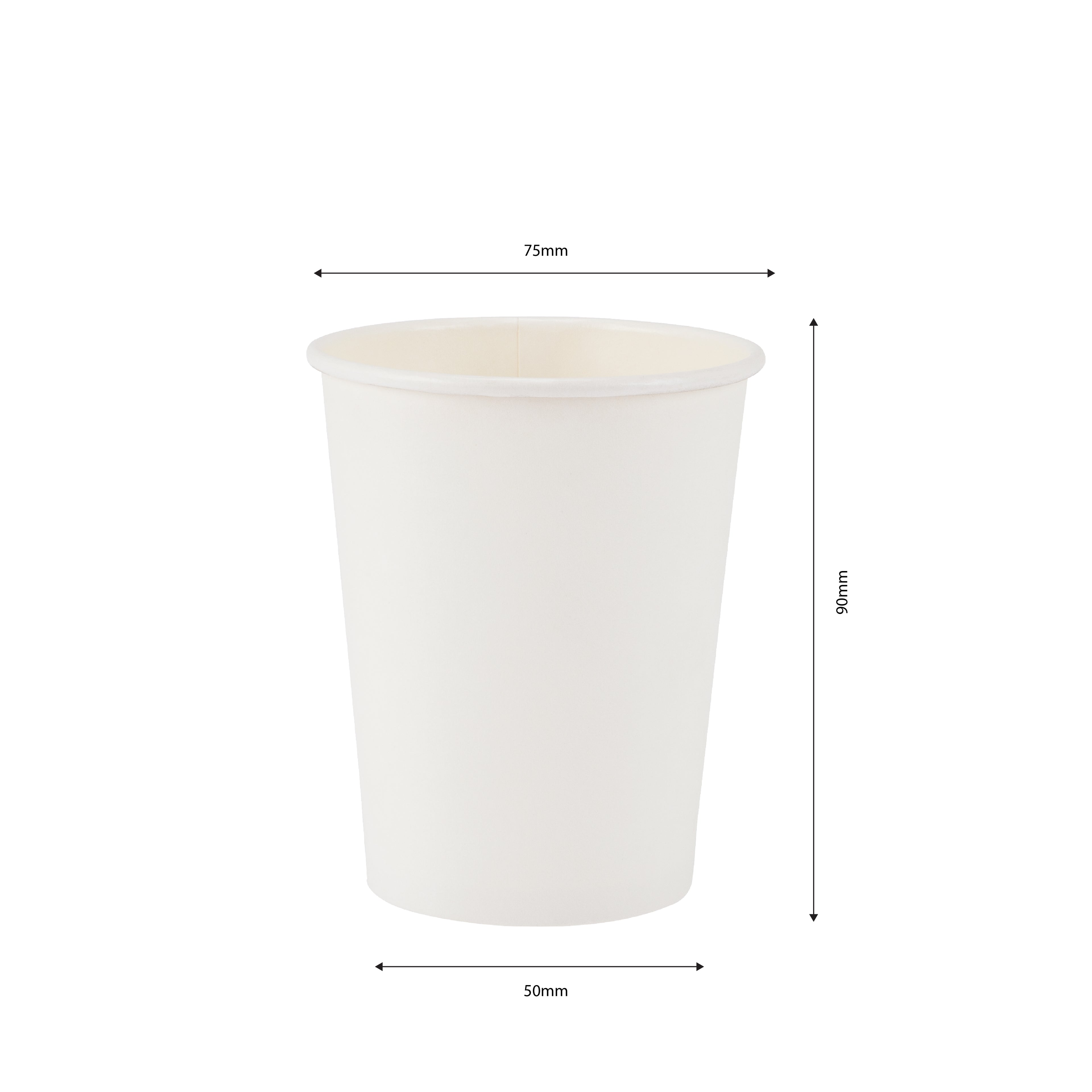 250ml White Single Wall Coffee Cup