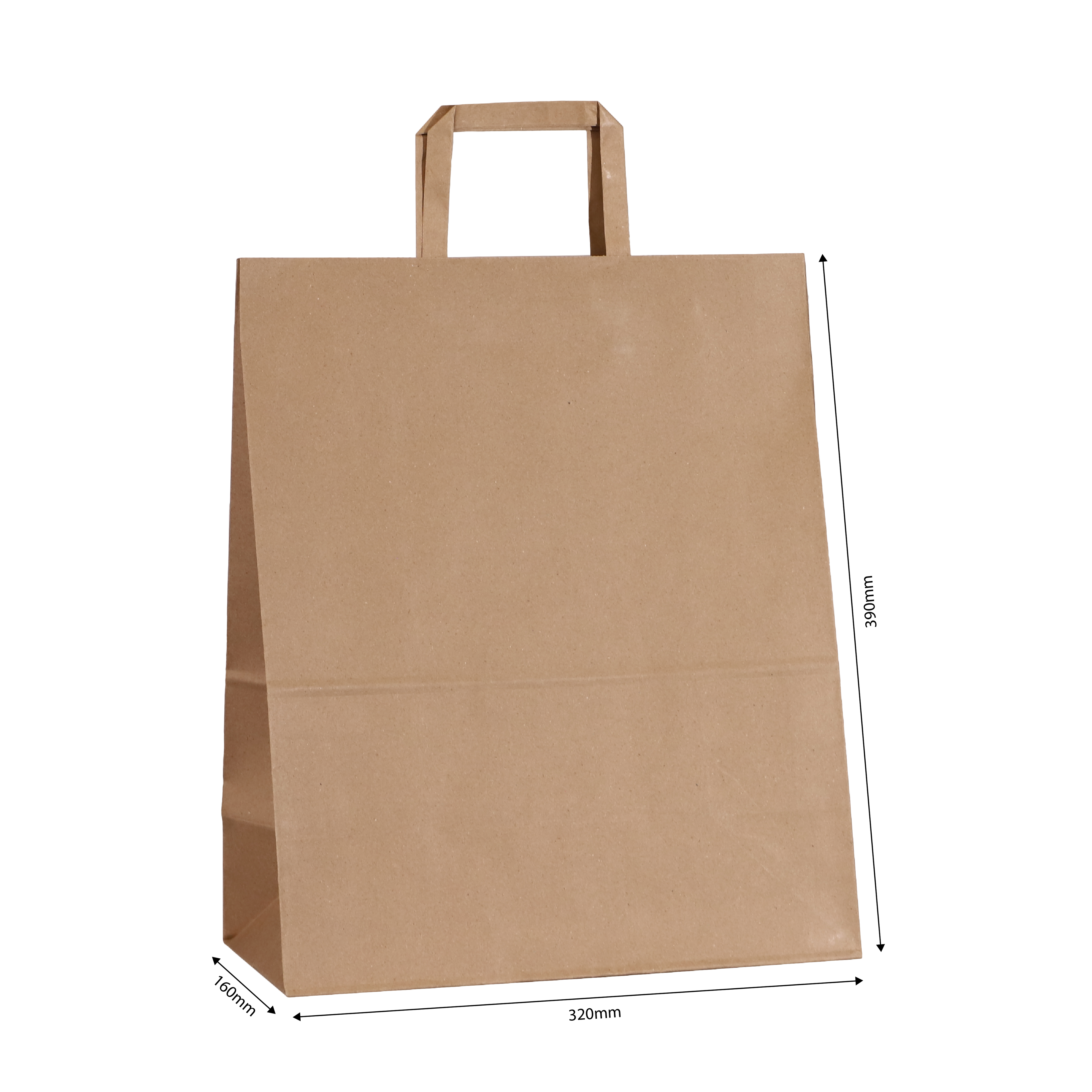 Midi Kraft Paper Shopper Bag with Handle | 390x320x160mm