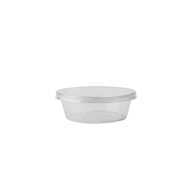 A 35ml eco-friendly PP sauce tub with lid.