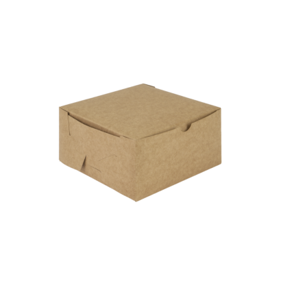 A small Kraft recyclable cake box for cakes sizes 6x6x3 inches