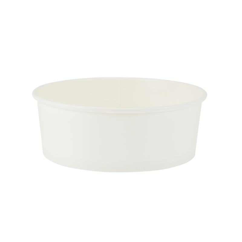 A 500ml white renewable virgin paper salad bowl.