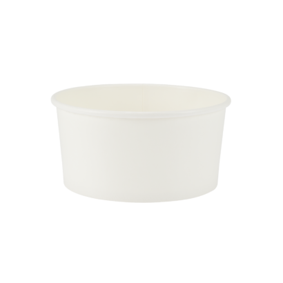 A 1000ml white sustainable virgin paper salad bowl.