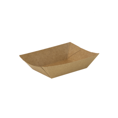 A 380ml Kraft Brown Recyclable Food Tray.