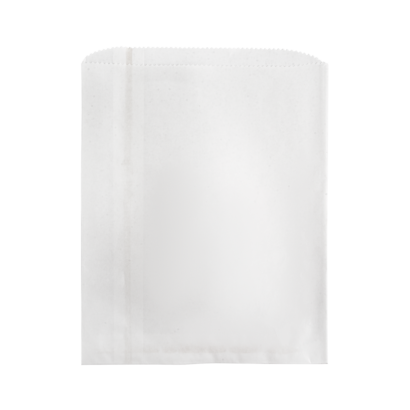 A white compostable greaseproof flat bag.