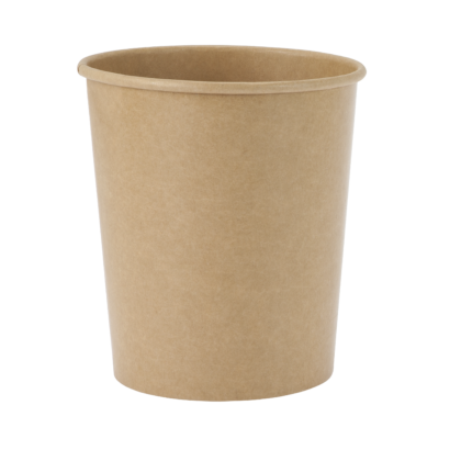 A brown 1L Kraft recyclable ice cream tub.