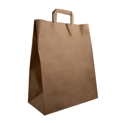 A midi 100% recyclable paper Kraft shopper bag with a handle.