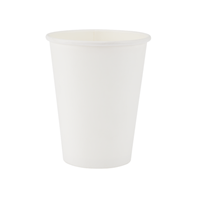 A white 350ml kraft recyclable coffee cup.