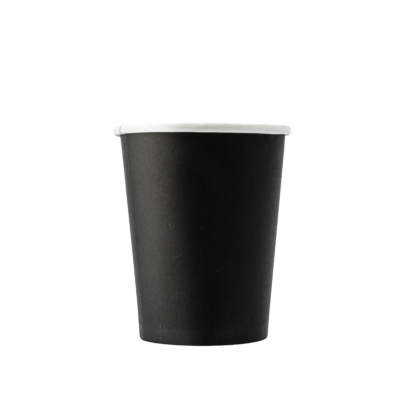 A black 250ml recyclable coffee cup.