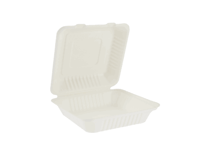 1200ml White No Div Compostable Clamshell